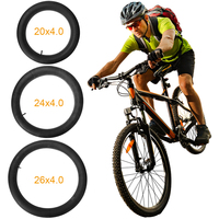 Fat Bike Tube with AV Schrader Valve Wided Spare Tube Butyl Rubber MTB Fat Inner Tube for E-Bike MTB Fat Beach Bikes