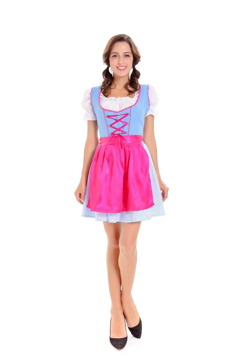 Kobiety niemiecki Oktoberfest piwo kostium dziewczęcy Bavarian piwna pokojówka Dirndl dziewka przebranie kostium na halloween