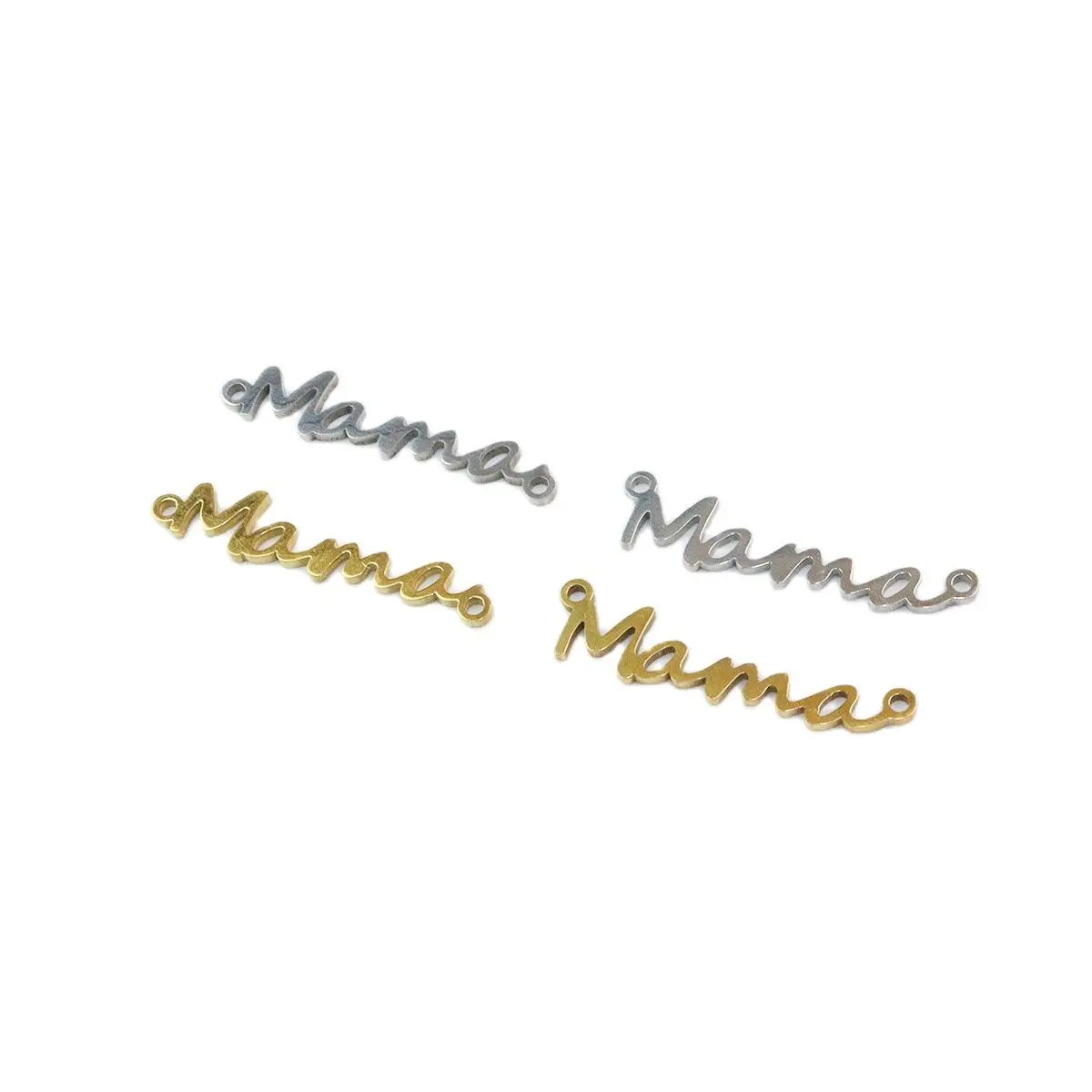 10 sztuk hurtownie Mirro Polish ze stali nierdzewnej antyalergiczny dzień matki Mama prezent Charms złącze naszyjnik DIY bransoletki nieblaknące