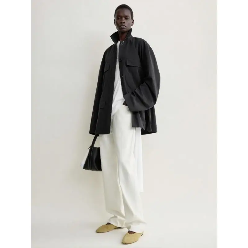 Maxdutti Nordic Minimalist Women's Loose Jacket Single Breasted Shirt Style Jacket Cargo Coat Women's Jacket Woman Clothes Tops