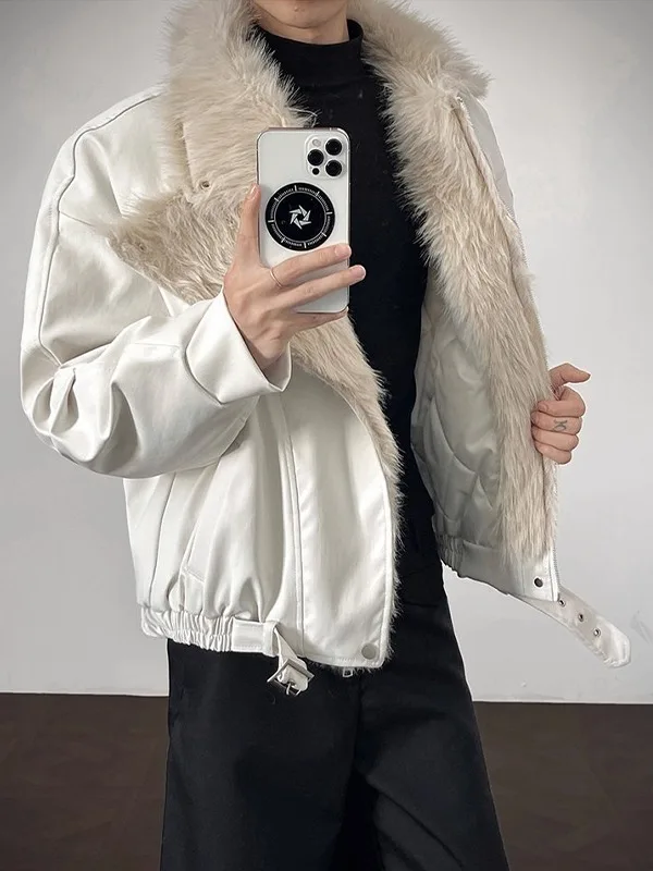 

American Sle Thiened Cotton Jaet Men's Winter Warm Stand Collar Casual Loose Fit Couple's Coat Polyester Filling