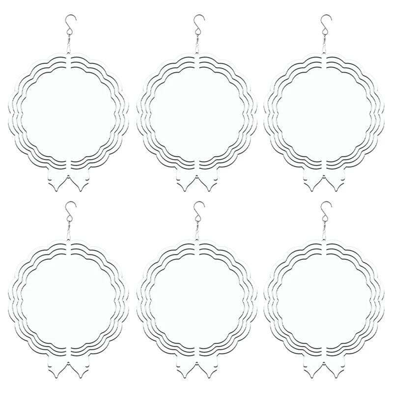 

6 Pack Sublimation Wind Spinners Blanks 8 Inch For Christmas Day Garden Decoration