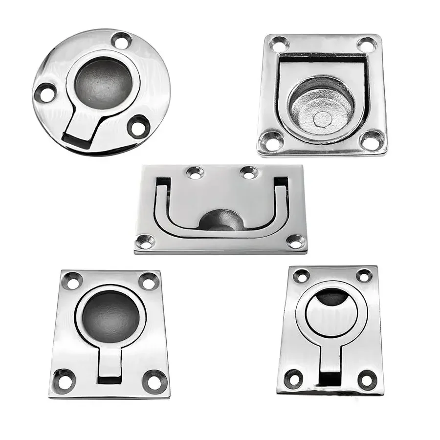 316 Stainless Steel Floor Buckle Yacht Hatch Puller Deck Buckle Marine Hardware Accessories Square Floor Lock Buckle