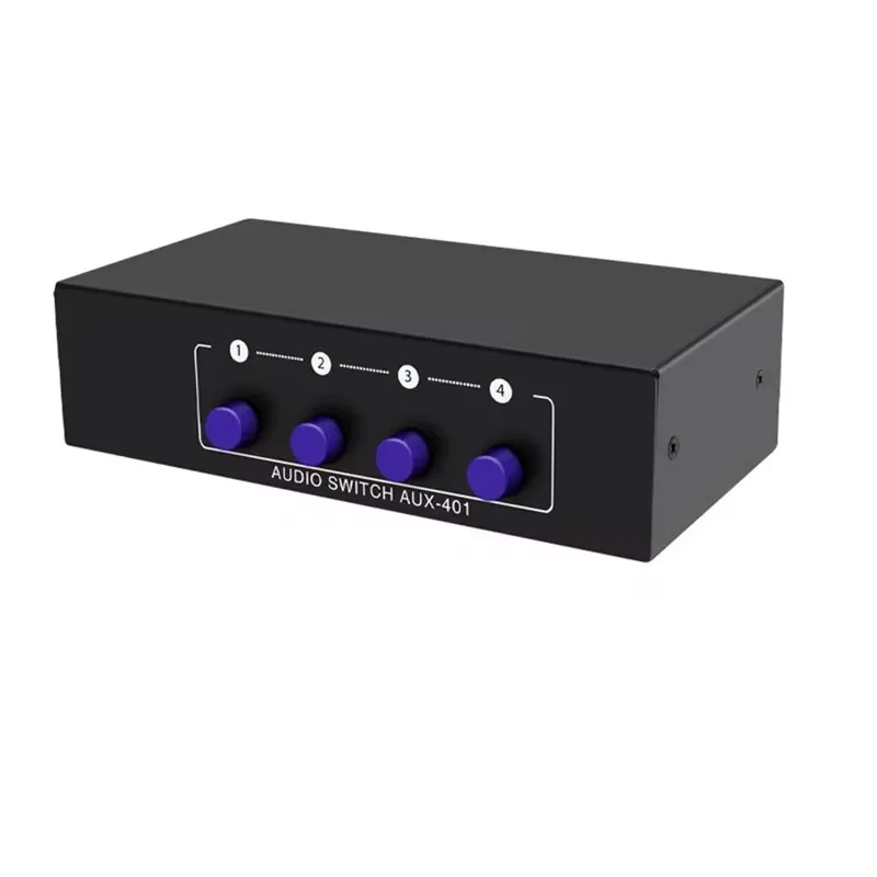 RCA AUX Audio Switcher 4 in 1 Stereo Audio selector 4X1 Passive 3.5mm Aux L/R RCA audio switch box analog audio selector