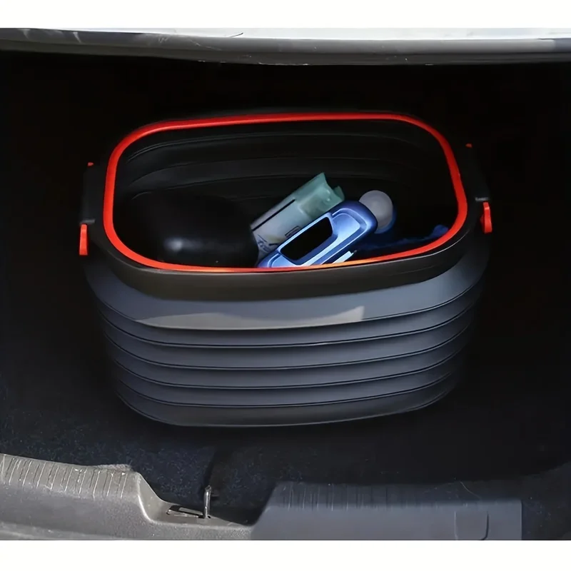 دلو تخزين خفيف الوزن ومتين سعة 18 لترًا قابل للطي - منظم صندوق السيارة المحمول بمقبض، مثالي لمياه غسيل السيارات والمزيد #5