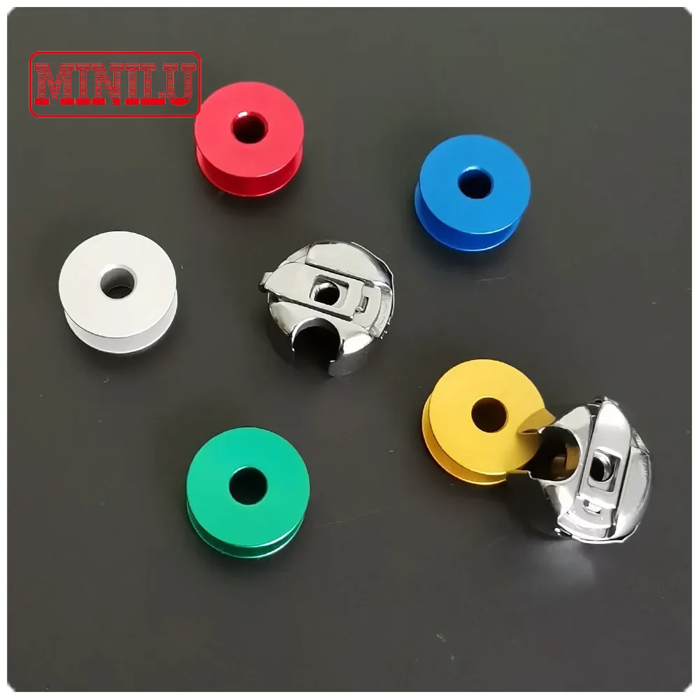 BC-DB1-NBL M Shape Spring Bobbin Case SET Colorful Aluminum Bobbins Accessories for Industry Sewing Machine Flat Car