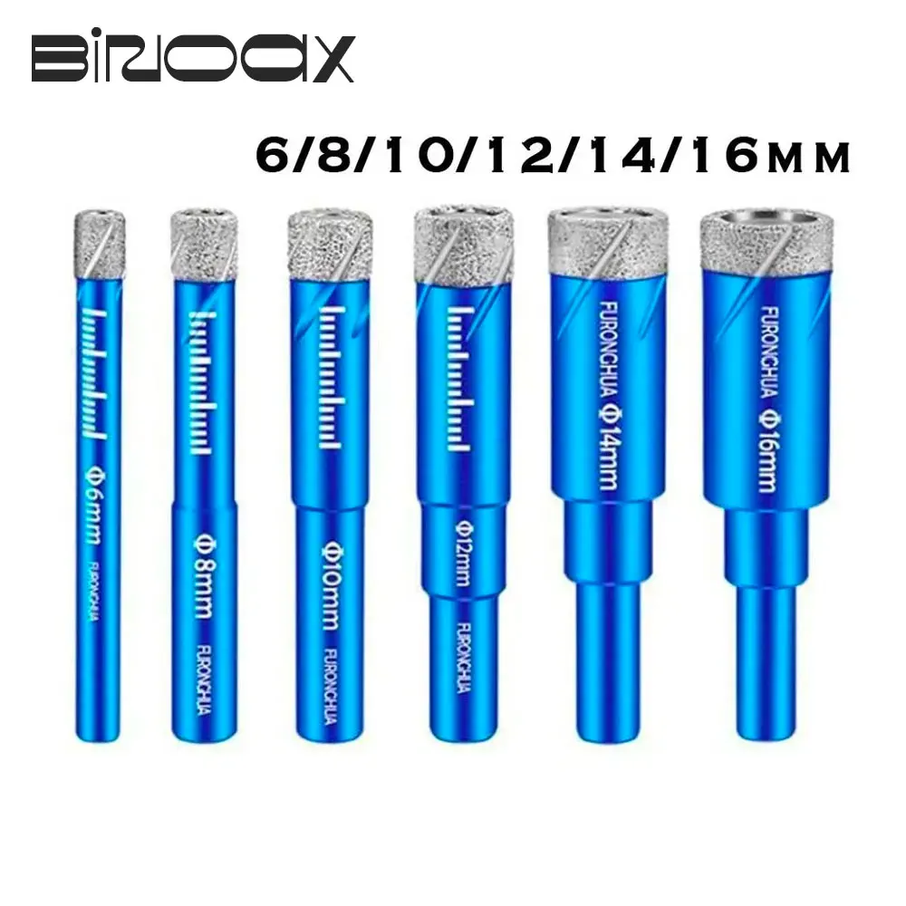 Binoax Durável Diamante Revestido Núcleo Broca de Perfuração Seca para Mármore Vidro Granito Quartzo Porcelana Cerâmica 10 12 14 16 mm
