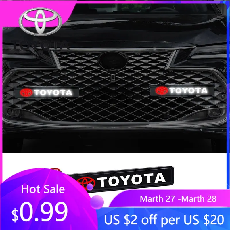 

Горячая новинка 2026: Светодиодный декоративный значок-эмблема на решетку радиатора для Toyota Century, Auris, FCV, Mirai, Hilux, Premio, Corolla
