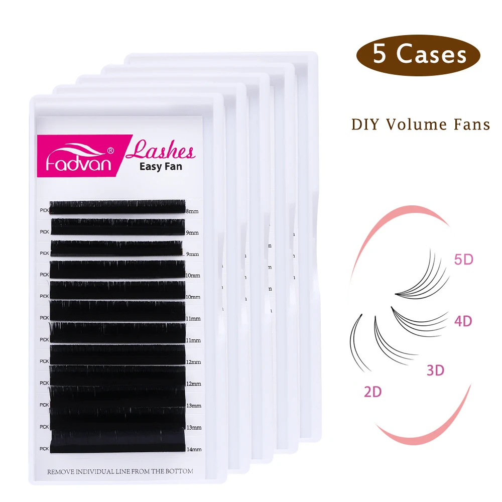 5 cases/Lot Easy Fan Lashes Blooming Faux Mink Eyelashes Fadvan Auto-fan Eyelash Extension DIY 3d/4d/5d/10d Russian Volume Fans