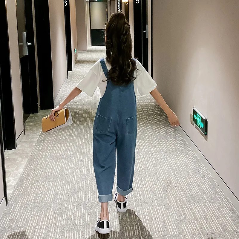 ZOETOPKID 2026 Autumn Kids Overalls Jeans for Girls Children Denim Jumpsuit Pockets Spring Teens Lady Miss Suspender Trousers