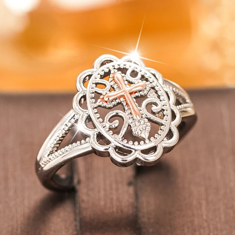 

New Muse Flower Mystery Baroque Two-Color Delicate Lady Ring