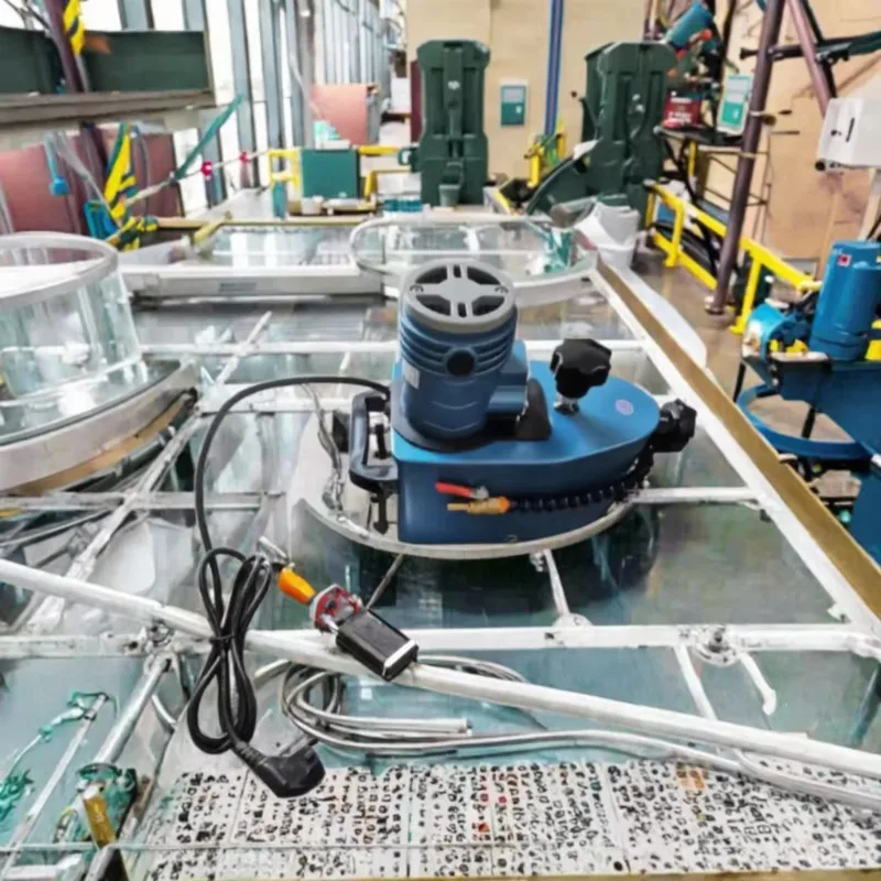 Floating infinite glass polishing machine and grinder