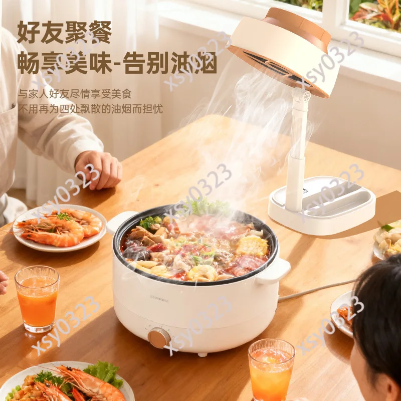 Portable Desktop Range Hood, Mini Home Smoke Extractor with Strong Suction, CE Certified Kitchen Ventilator
