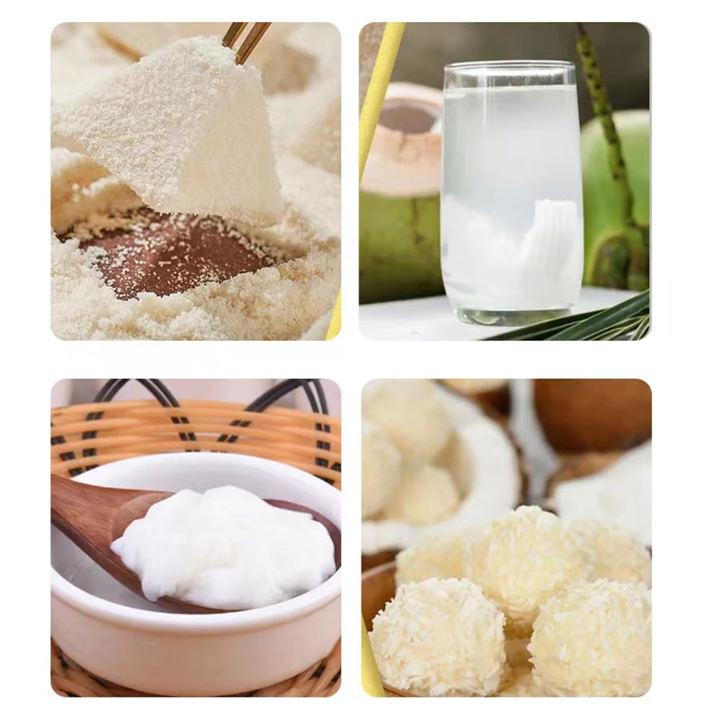 Версия 2025 года, оборудование для обработки кокосов, измельчитель мяса кокоса из нержавеющей стали, измельчитель еды Copra, ручка ножа 3 мм