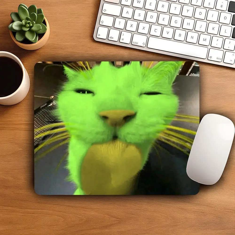 Alien Cat Meme  Small Mouse Pad Desk Pad Desktop Computer Keyboard Wireless Mouse Boy Girl Gift for Play games