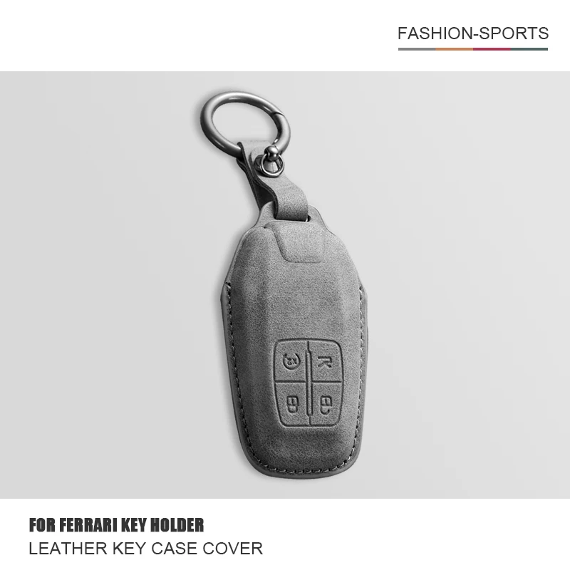

For Ferrari F430 488 458 F12 Roma 812 F8 Leather Car Remote Key Case Cover Key Protector Shell Fob Keychain Keyring Accessories