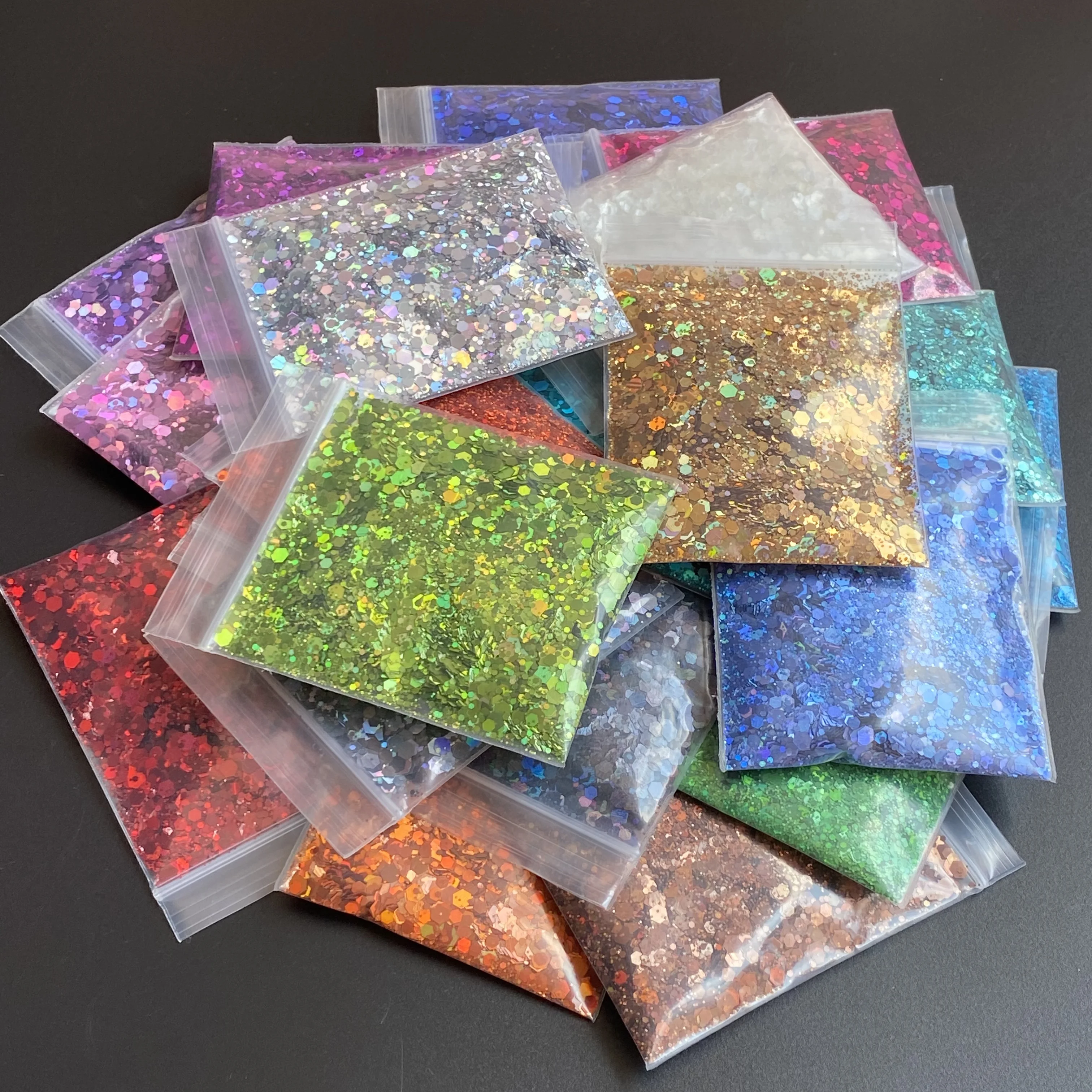 50 G/zak Holografische Nagel Glitter Pailletten Laser Dikke Nagel Glitter Vlokken Voor Halloween Ambachtelijke Make-Up Nail Art Salon