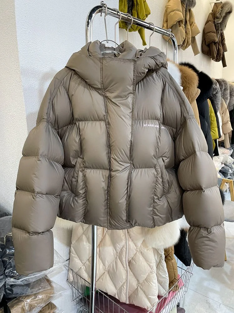 

Warm Short Bread Style Jacket 2024 Winter New Arrival Women's Cotton Puffer Coat Versatile Hat Hooded Commute Korean Style