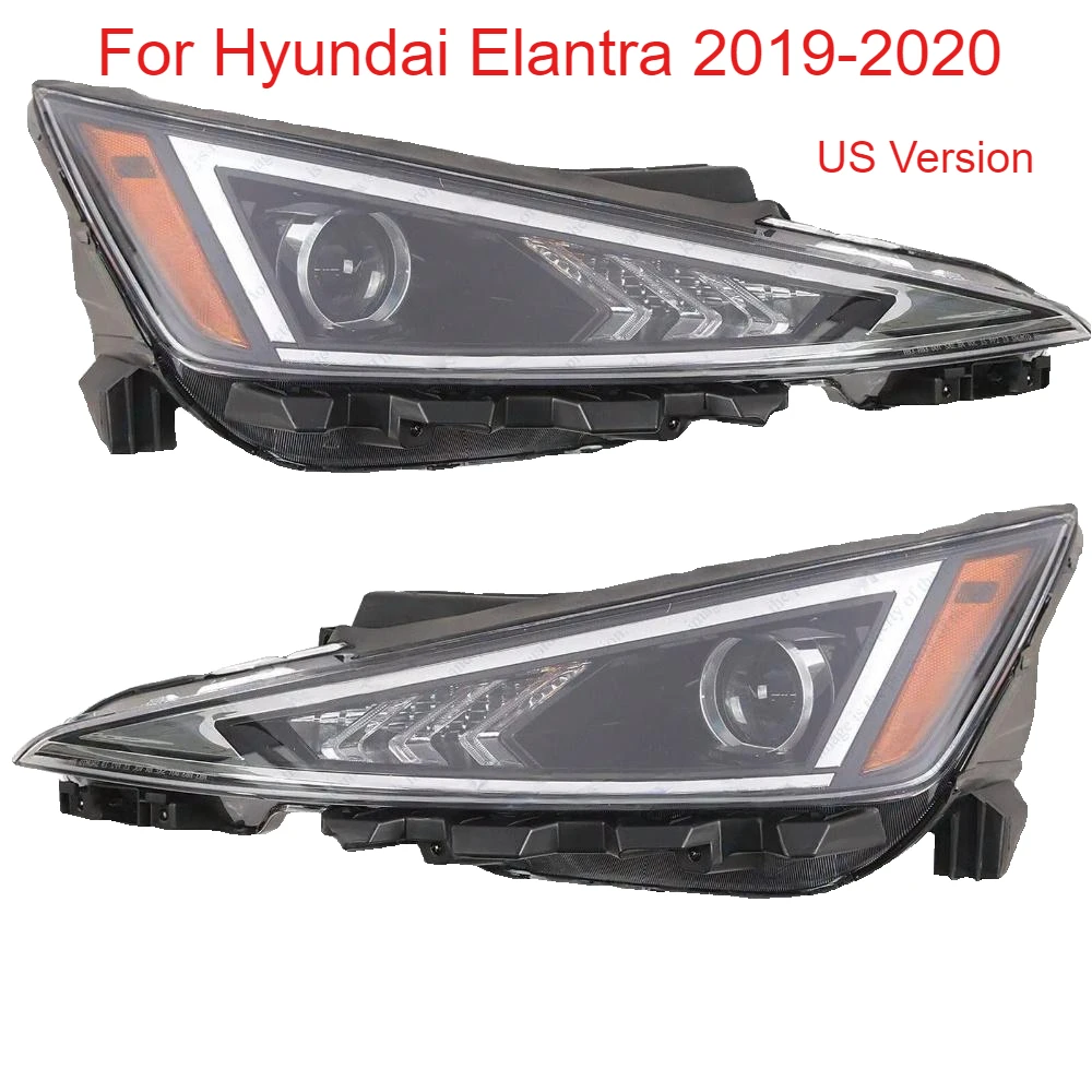 

Американская версия, галогенный передний бампер, фара, фара для Hyundai Elantra 2019-2020, фара, передняя фара поворота