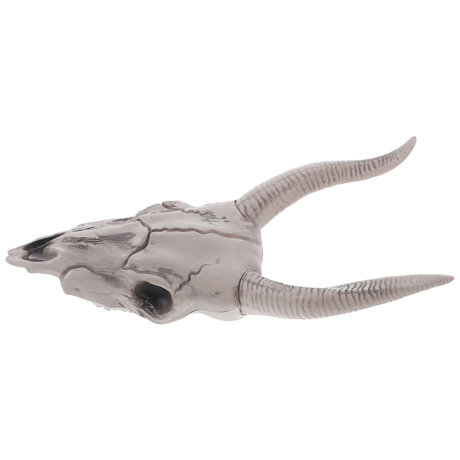 

Macabre Wall Art with Goat Horns Skull Statue for Halloween Indoor Outdoor Horror Decor Scary Home Ambiance