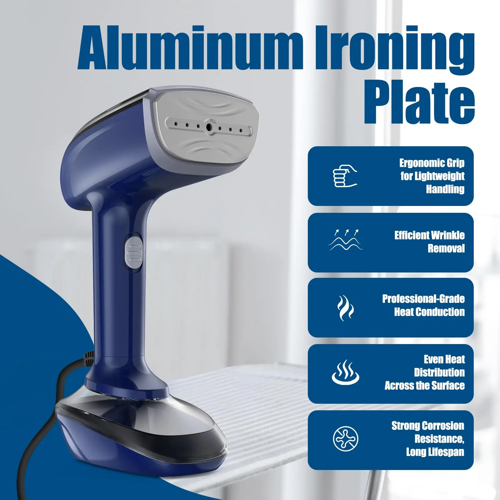 Мощный ручной паровой утюг, сухой и влажный утюг двойного назначения, ручной отпариватель высокой мощности 1800 Вт, съемный резервуар для воды большой емкости,