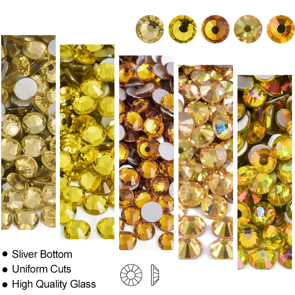 

OLeeya SS3-SS30 Sunshine Series Non hotfix Rhinestones Glitter Glass Flatback Crystals Nail Charms Strass стразы 네일파츠