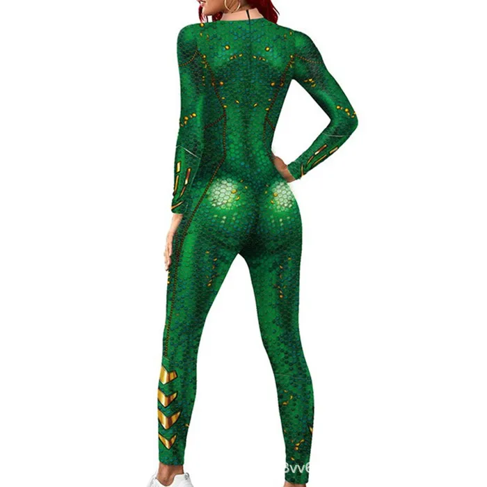 Erwachsenen-Jumpsuit mit Fischschuppen-Druck, Meerjungfrauen-Cosplay-Bodysuit, Kostüm für Halloween-Party, Rollenspiel, Karneval, Digitaldruck-Outfit – Detail 17