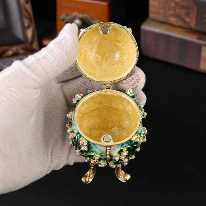 Castle Diamond Egg Enamel Jewelry Box Enamel Egg Decorative Egg Retro Box Parts