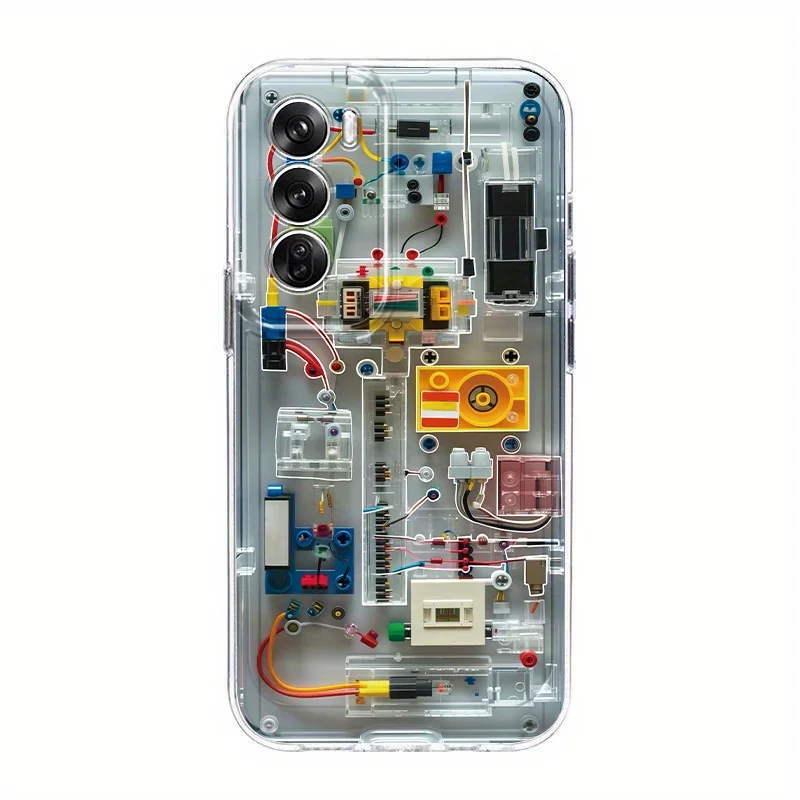 Fun mechanical parts Transparent TPU Phone Case for Oppo Reno15 Reno14 Reno13 Reno12 Reno11 Reno10 Reno8 Reno7 F Pro Plus 4G 5G