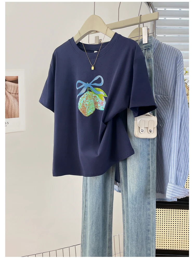 여름 신상 패션 디자인 헤비 자수 프린트 라운드넥 유니 - Embroidery Unique Design 리뷰 및 가격