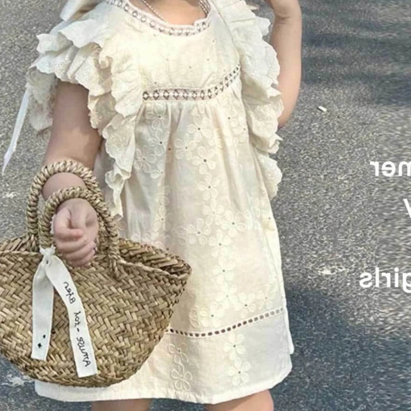 

Платье для девочек, лето 2025, новый стиль для маленьких девочек, элитное, модное и в западном стиле, французское платье