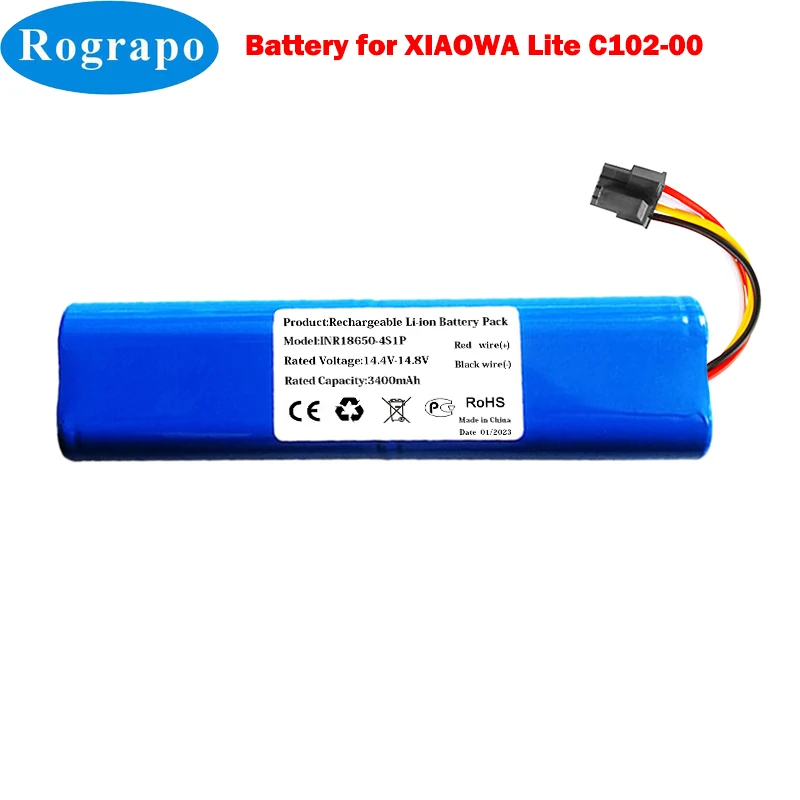 New 3400mAh/2800mAh Li-ion Battery Pack For Xiaomi Xiaowa Lite C102-00 Robot Vacuum Cleaner