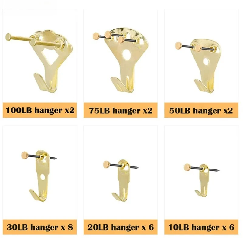 Picture Hanging Nails For Drywall Wooden Wall Picture Hangers 60pcs Heavy Duty Picture Hanging Kit Hooks