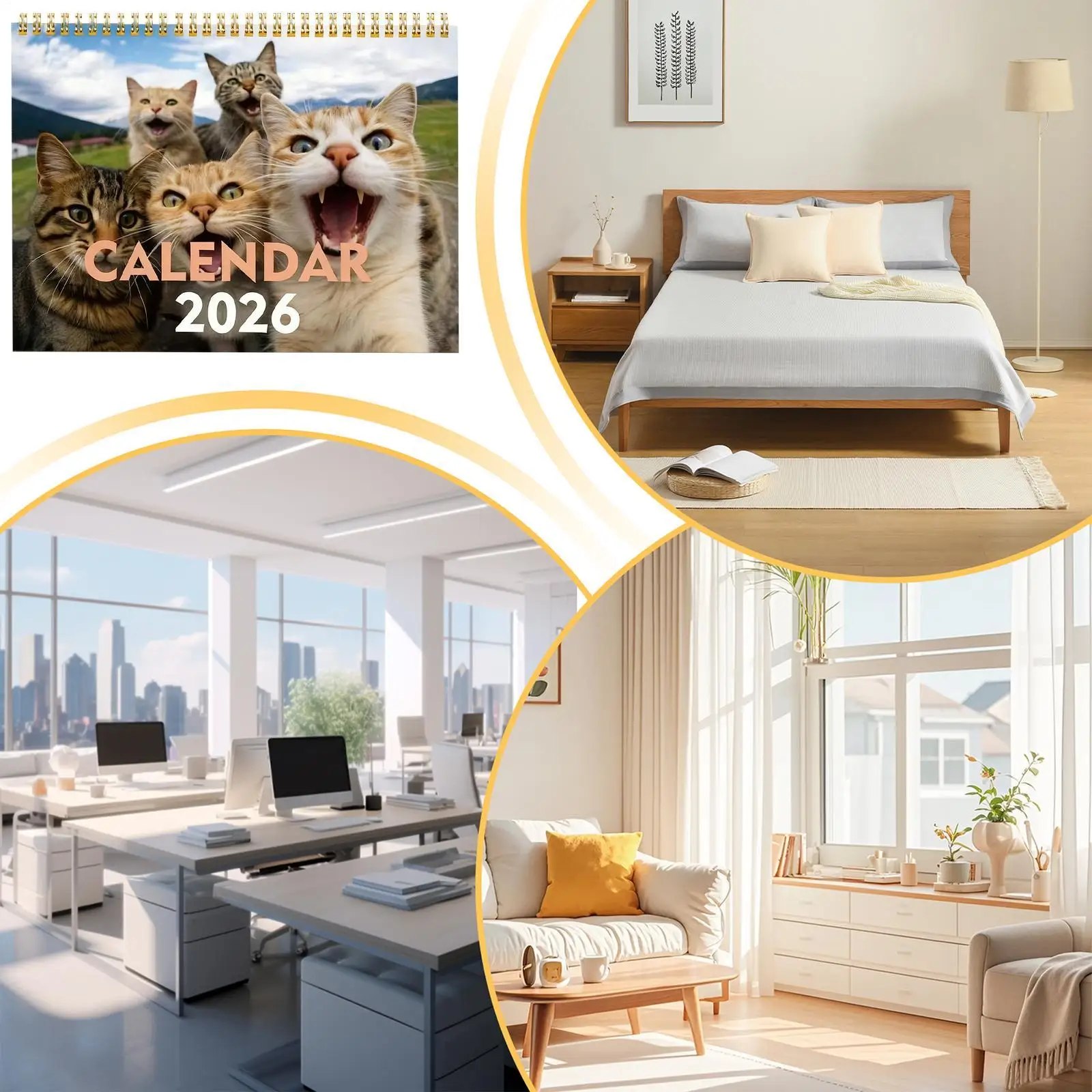

Cat Wall Calendar 2026 Cute Cat-Themed Planning Calendar Animal Theme Wall Planner For Home Office School Living Room Bedroom