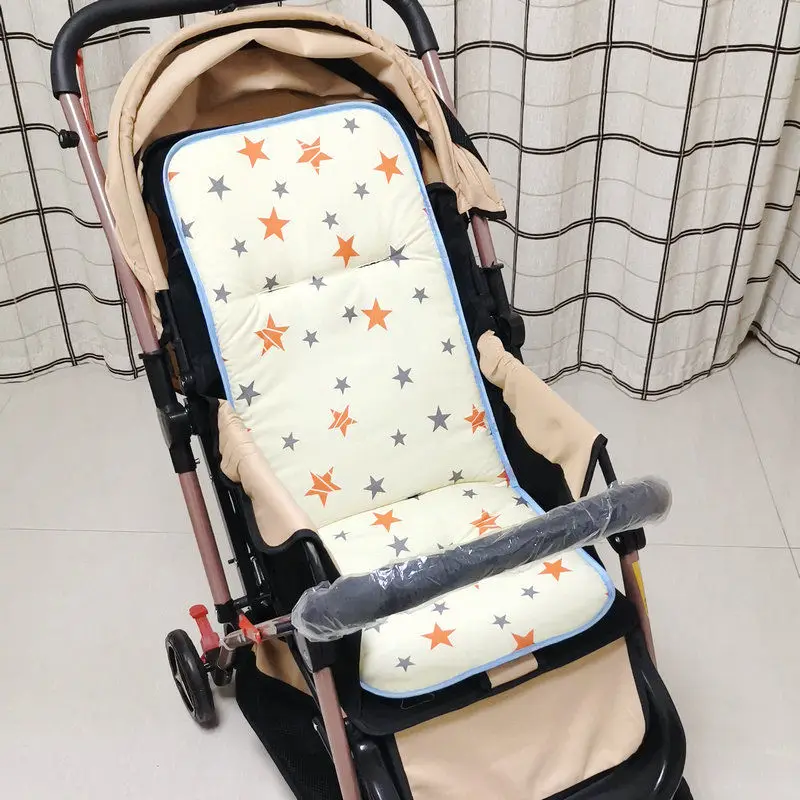 Simple Print Pattern Stroller Universal Cushion Winter Summer Dual-use Extended Section Stroller Cotton Pad Baby Stroller Cushio