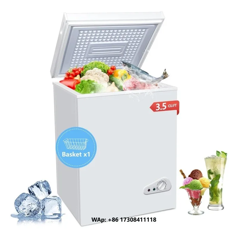 Grocery Store Refrigerator Deep Freezer Horizontal Freezer 7 Gears Adjustable Temperature for Home Chest Freezer