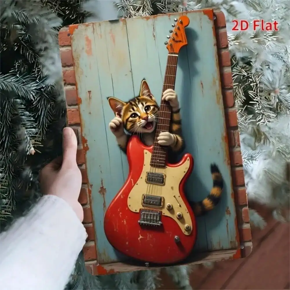 Vibemaster Retro-Katzen-Blechschild, 30,5 x 20,3 cm, Metall-Wandkunst für Heimdekoration