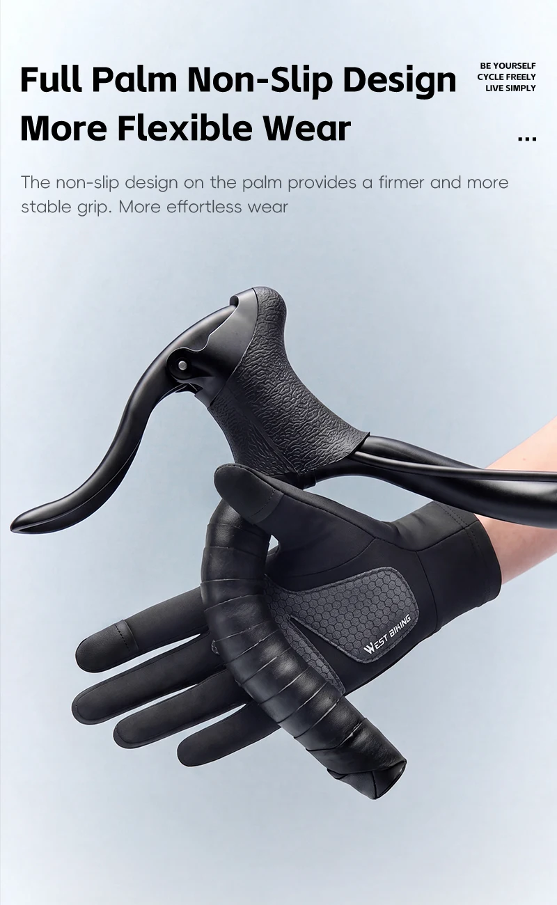 WEST BIKING Herren Fahrradhandschuhe mit rutschfester Silikonhandfläche, UPF50+, atmungsaktiv, Sommer-Flip-Finger-Touchscreen-Fahrradausrüstung – Detail 7