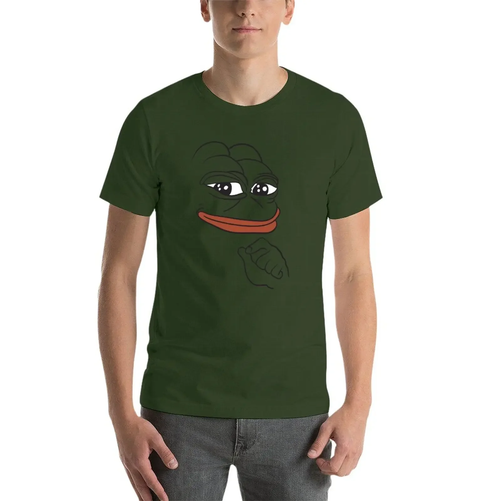 Smug-Camiseta de Pepe The Frog para hombre, ropa de moda coreana, Tallas grandes