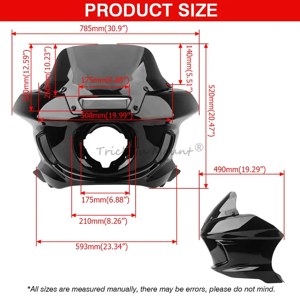 Windshield Fairing Abs Plastic Easy To Install For Harley Softail Fxlrst Fxrst 1Yxz Low Rider St El Diablo 2022-2024 Gloss Black
