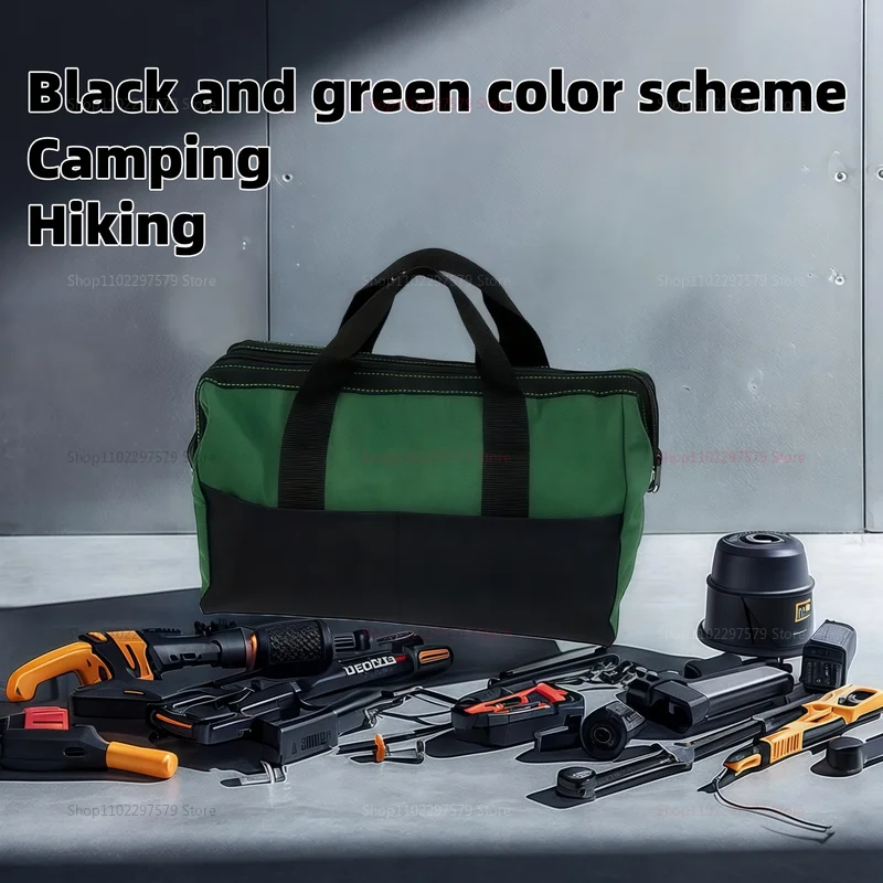 منظم حقيبة أدوات كهربائي كبير شديد التحمل مقاوم للماء ومضاد للسقوط وجيوب متعددة لمرآب ورشة عمل البناء