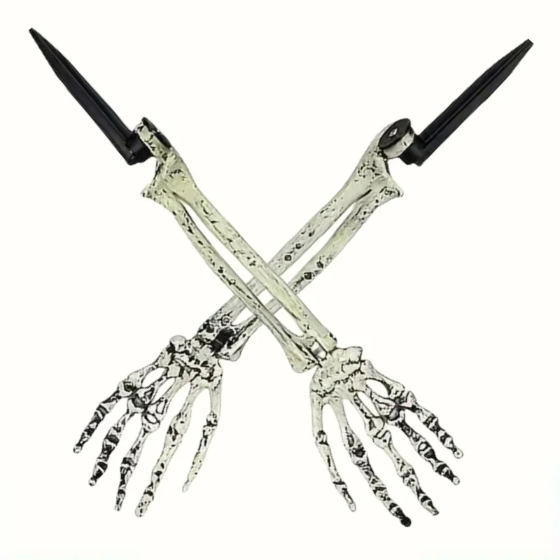 1/6 Stück Skelett-Knochen-Garten-Bodenstecker, Totenkopf-Kopf und Hand für Halloween, Haus, Hof, Bodeneinsatz, Urlaub, Party, Dekoration, Geisterhand