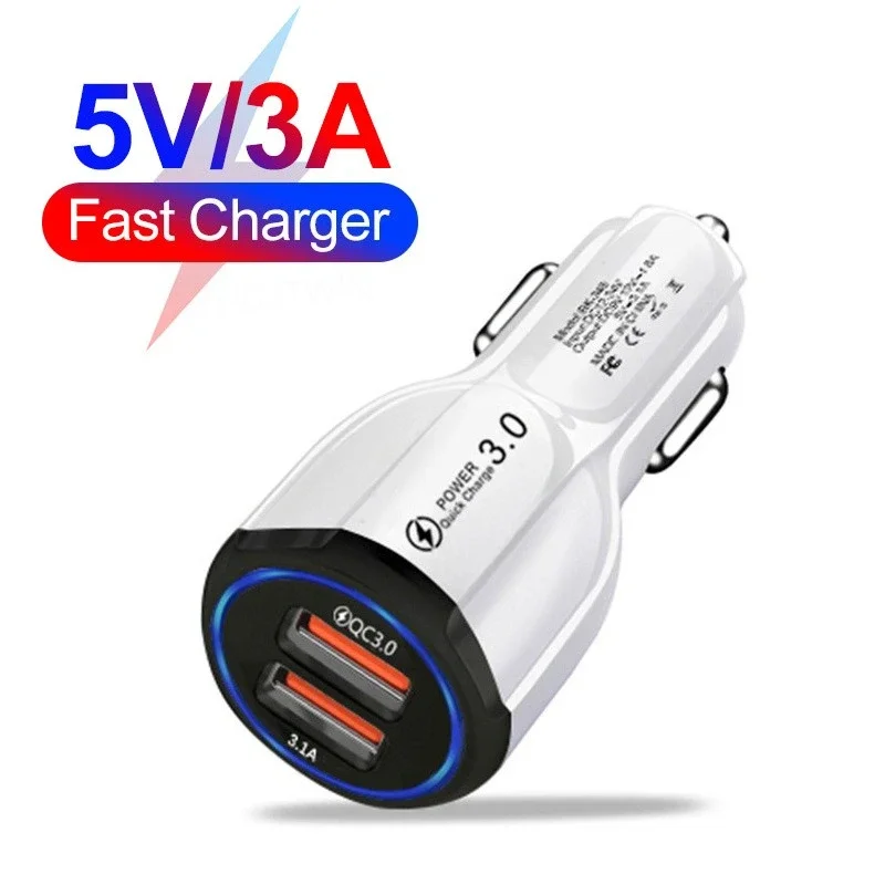 

60W 3.1A/6A Car Charger 2 Ports Car Charger Fast Charging QC3.0 QC5.0 PD30W Car Cigarette Lighter Flash Charge For phones