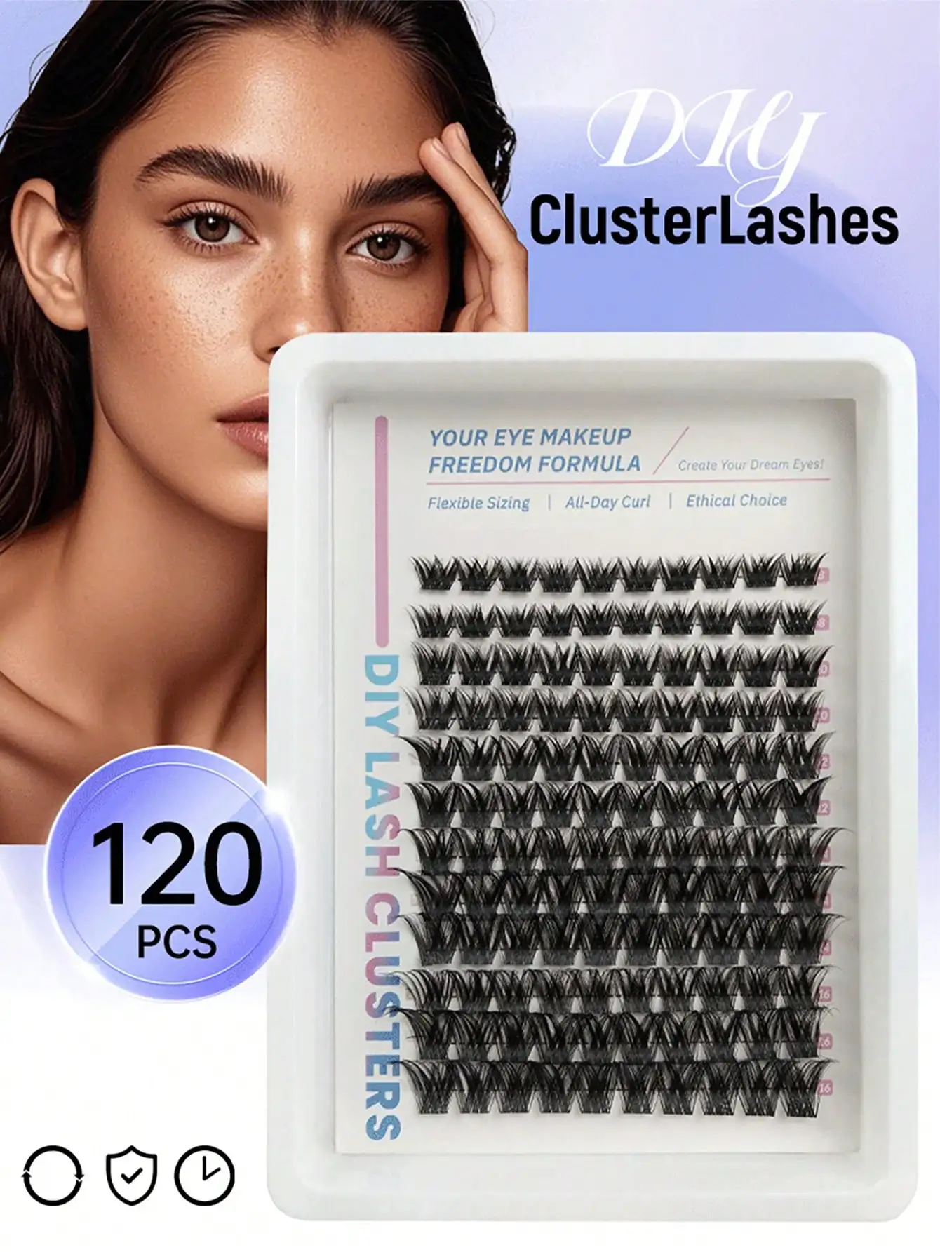 1pc curling cluster false lashes, 8-16 mm self-grown segmented biomimetic lashes, natural and soft, reusable and long-lasting Eu