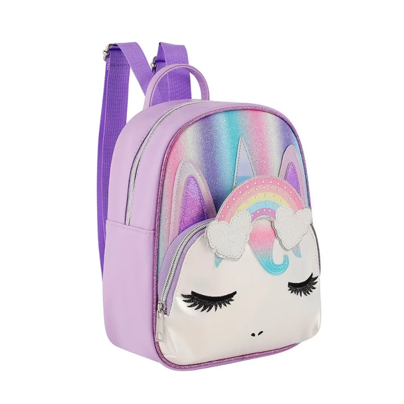 New Design Waterproof  Kids Schoolbags Girls School Backpack Preschool Kindergarten Unicorn PU Toddler BookBag Leisure backpack