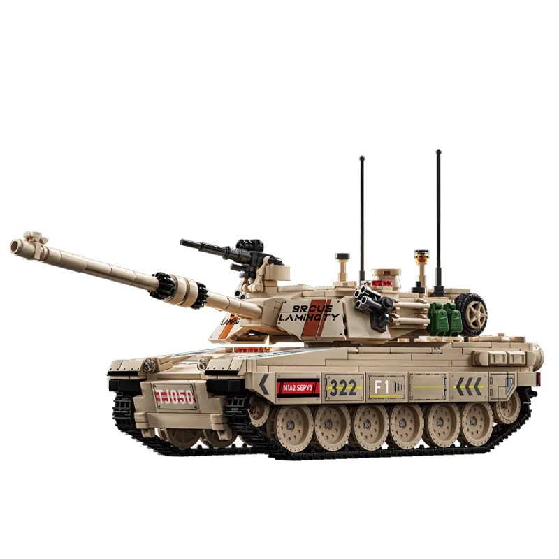 World War 2 WW2 Military SWAT M1 Abrams Main Battle Tank Building Blocks Bricks Army Soldier Model Toys For Children Gift ﻿