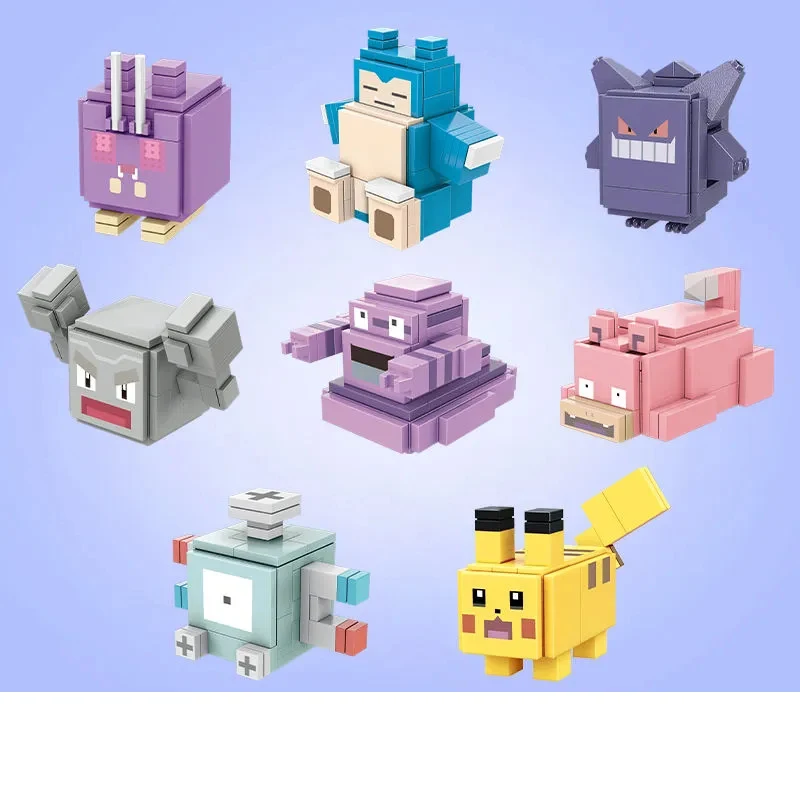 Pokemon Quest Animation Game Peripheral Toys Pokexel Pikachu Snorlax Squirtle Small Doll Anime Action Figure Model Collection