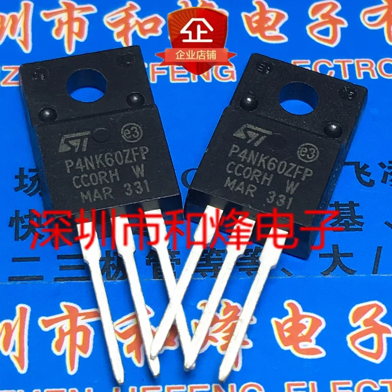 5PCS-10PCS STP4NK60ZFP P4NK60ZFP TO-220F 600V 4ANew And Original On Stock