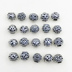 20pcs/Set Antique Silver Round large hole beads Tibetan Silver Spacer Beads, For DIY Bracelet Necklace Accessoriese