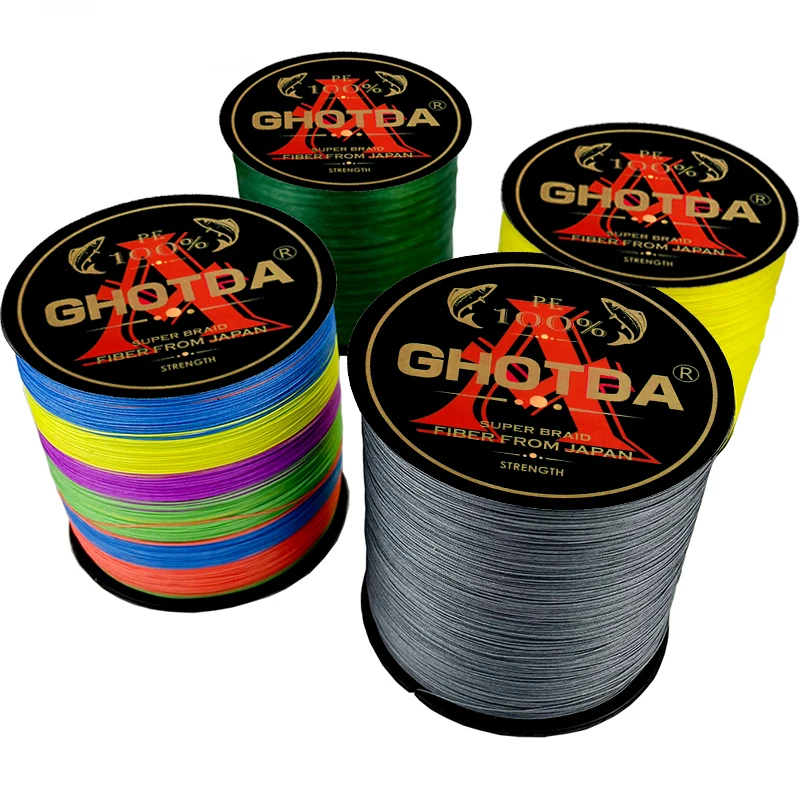 300M/500M Wear-resistant Smooth PE Braided Fishing Line 0.16-0.55mm 12 Strands Super Power Multifilament Leader Wire 25-120lb